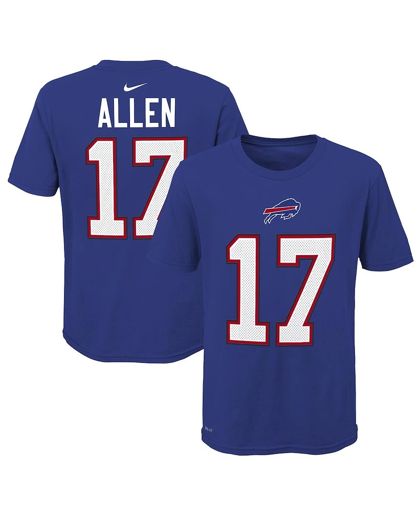 Nike Big Boys and Girls Josh Allen Royal Buffalo Bills Player Pride Name Number T-Shirt