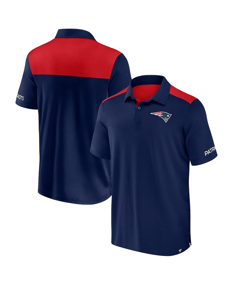 Fanatics Men's Navy/Red New England Patriots Color Block Polo Shirt