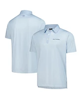 Footjoy Men's Light Blue The Players Prodry Checker Print Lisle Polo Shirt