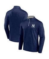 Fanatics Men's Heather Navy New York Yankees Fundamentals Quarter-Zip Pullover