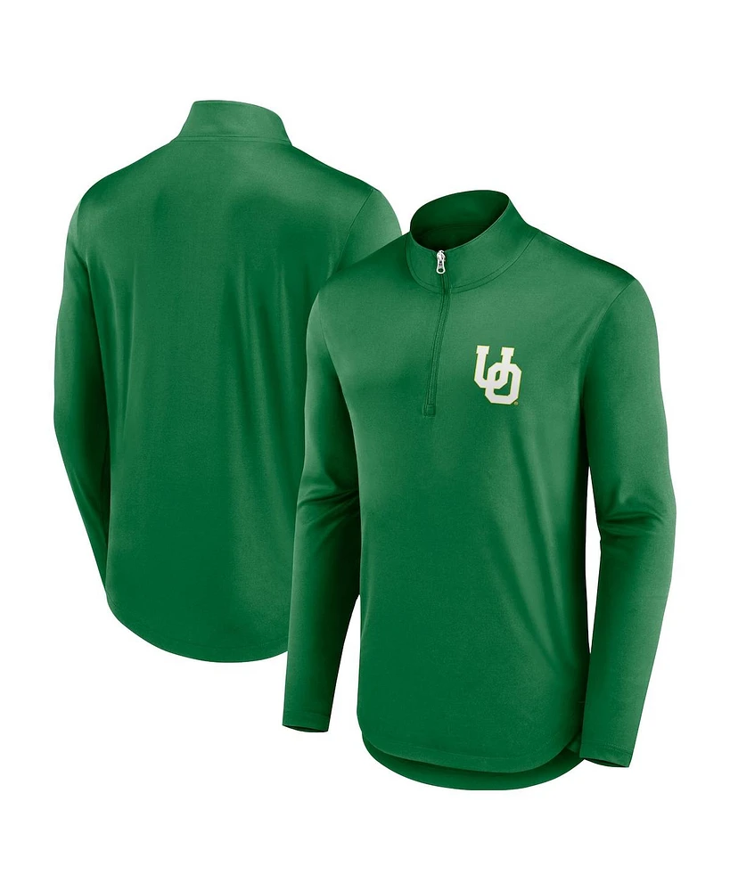 Fanatics Men's Green Oregon Ducks Quarterback Mock Neck Quarter-Zip Top