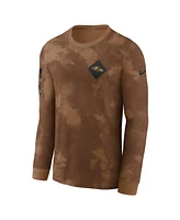 Nike Men's Brown Baltimore Ravens Salute To Service Long Sleeve T-Shirt