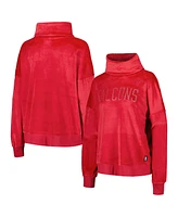 Dkny Women's Red Atlanta Falcons Deliliah Rhinestone Funnel Neck Pullover Sweatshirt