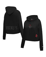 Pro Standard Women's Black Houston Rockets Jewels Cropped Pullover Hoodie