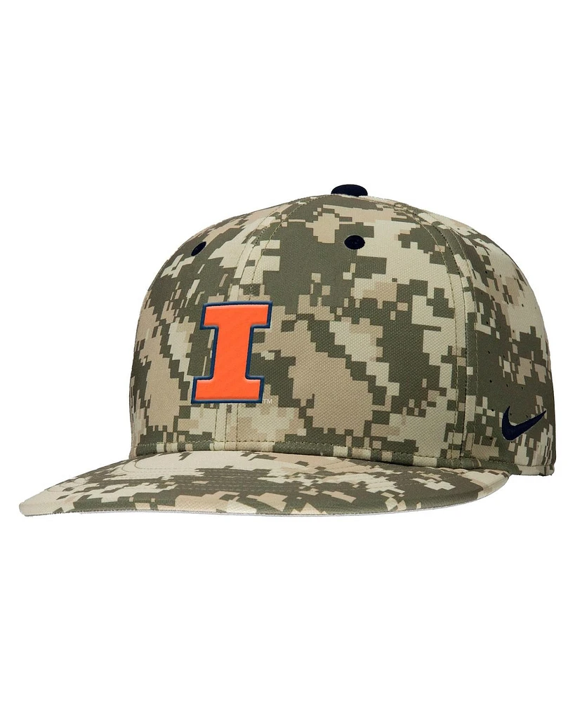 Nike Men's Digital Camo Illinois Fighting Illini On-Field Baseball Performance Fitted Hat