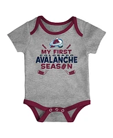Outerstuff Baby Boys and Girls 3-Piece Colorado Avalanche Legend Bodysuit Set