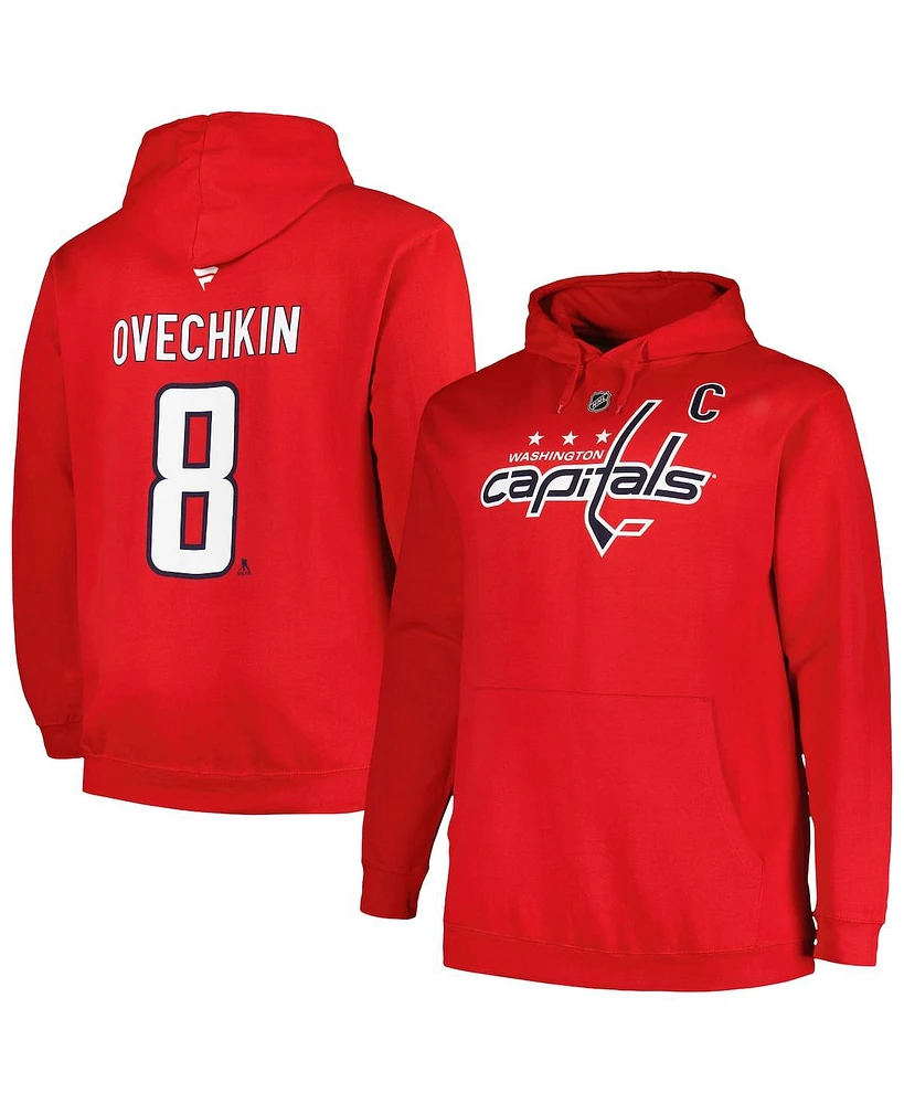 Profile Men's Alexander Ovechkin Red Washington Capitals Big Tall Name Number Pullover Hoodie