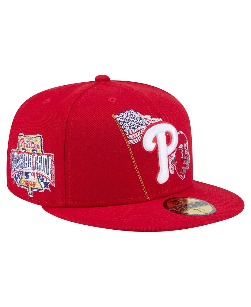 New Era Men's Red Philadelphia Phillies State Stitch 59Fifty Fitted Hat