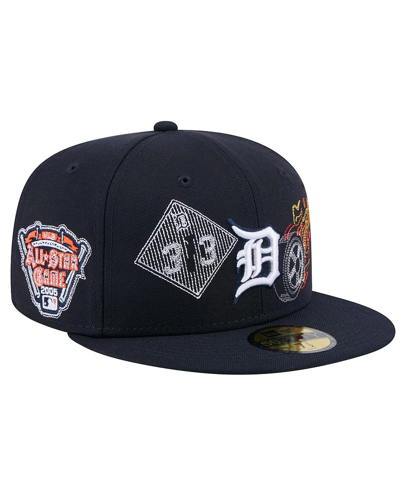 New Era Men's Navy Detroit Tigers State Stitch 59Fifty Fitted Hat