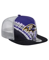 New Era Men's Purple/Black Baltimore Ravens Throwback Dye Golfer Snapback Hat