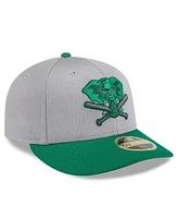 New Era Men's Gray/Green Athletics 2025 Batting Practice Low Profile 59Fifty Fitted Hat