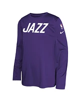 Nike Big Boys and Girls Purple Utah Jazz 2024/25 City Edition Pregame Performance Long Sleeve Shooting T-Shirt