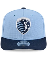 New Era Men's Sky Blue/Navy Sporting Kansas City 2025 Jersey Hook 9SEVENTY Stretch-Snap Hat