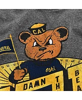 Roots Of Fight Men's Gray Cal Bears Football Tri-Blend Pullover Sweatshirt