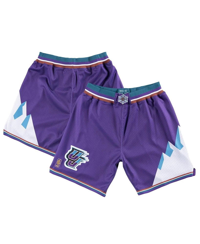 Mitchell & Ness Men's Purple Utah Jazz 1996-97 Hardwood Classics Authentic Shorts