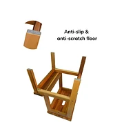 4-Stept Foldable Step Ladder with Tool Tray and Wide Non Slip Pedals, Convenient Handrails
