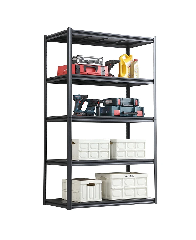 5 Tier Heavy Duty Metal Storage Shelves ,Easy to Assemble ,Adjustable ,Storage Shelves for Basements, Garages and Kitchen