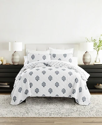 ienjoy Home Stamped Bloom Reversible -Pc. Quilt Set