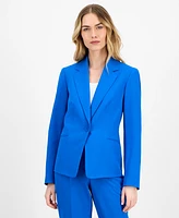 Le Suit Women's Crepe One-Button Straight-Leg Pantsuit
