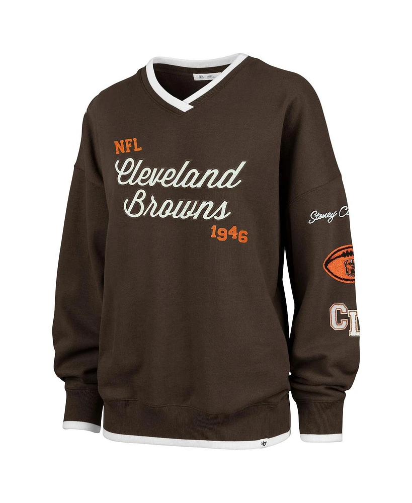 '47 Brand Women's Brown Cleveland Browns Eighties Pullover Sweatshirt