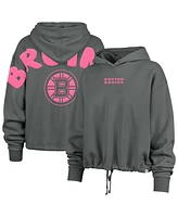 '47 Brand Women's Gray Boston Bruins Bright Side Venice Cropped Pullover Hoodie