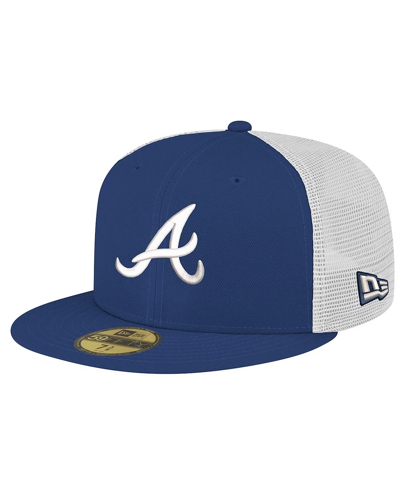 New Era Men's Navy Atlanta Braves Team Color 59Fifty Trucker Fitted Hat