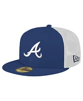 New Era Men's Navy Atlanta Braves Team Color 59Fifty Trucker Fitted Hat