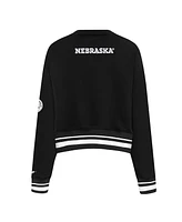 Pro Standard Women's Black Nebraska Huskers Cropped Pullover Sweatshirt