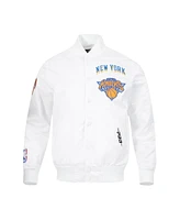 Pro Standard Men's White New York Knicks 2024/25 City Edition Chenille Satin Full-Snap Jacket