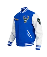 Pro Standard Men's Blue Milwaukee Bucks 2024/25 City Edition Wool Varsity Full-Zip Jacket