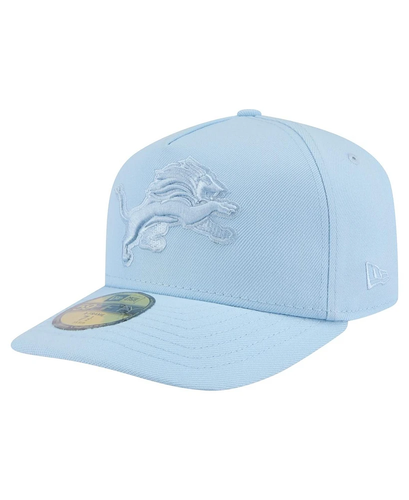 New Era Men's Light Blue Detroit Lions Color Pack A-Frame 59FIFTY Fitted Hat