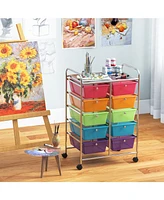 10-Drawer Rolling Storage Cart