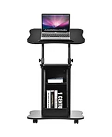 Sit-to-Stand Laptop Desk Cart Height Adjustable with Storage