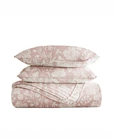 ienjoy Home Textured Floral Reversible 3-Pc. Quilt Set, King/California King
