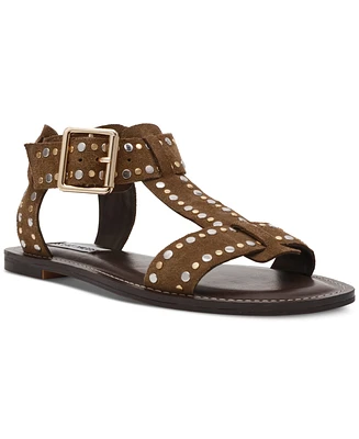 Steve Madden Women's Brazinn-s Studded Flat Gladiator Sandals