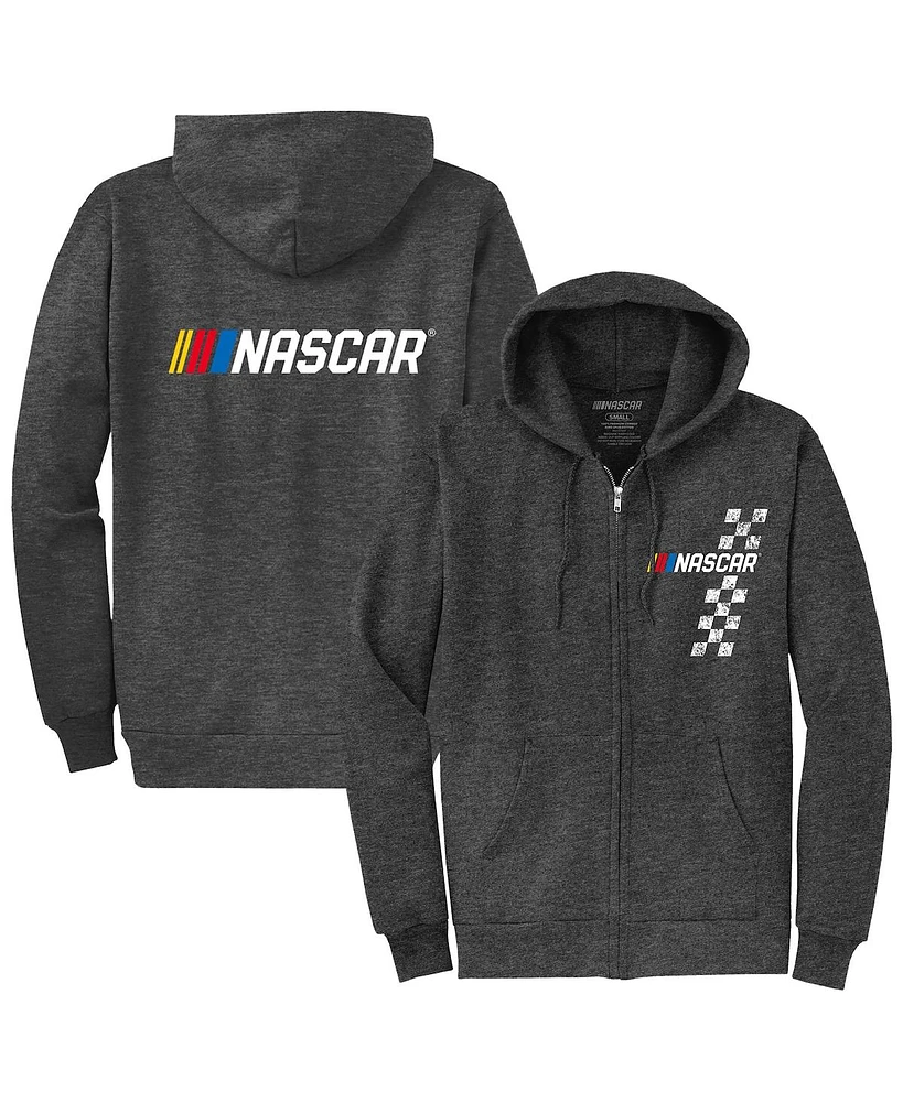 Nascar Classics Men's Heather Charcoal Full-Zip Hoodie