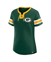 Fanatics Women's Green Bay Packers Bling Athena Jersey Style Lace-up T-Shirt