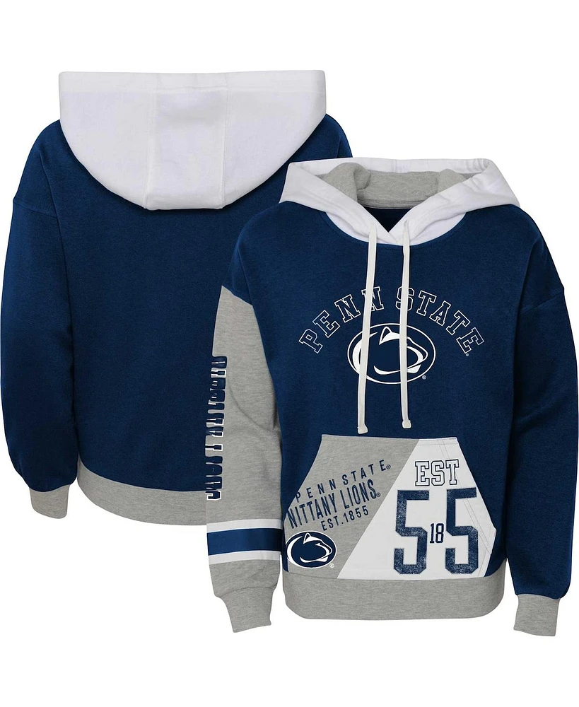Outerstuff Big Girls Navy Penn State Nittany Lions True Fan Soft Fleece Pullover Hoodie