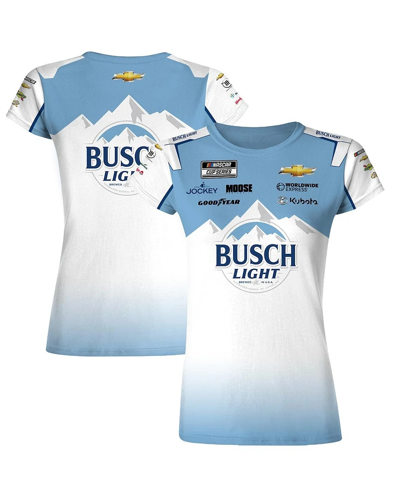 Checkered Flag Sports Women's White/Blue Ross Chastain Busch Light Uniform T-Shirt