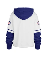 '47 Brand Women's White Chicago Cubs Trifecta Shortstop Cropped Pullover Hoodie
