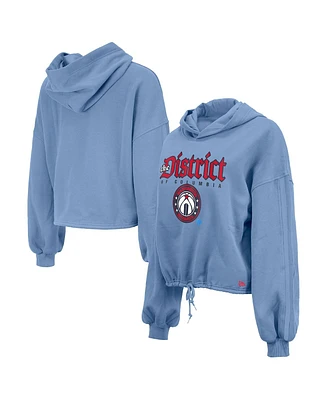 New Era Women's Powder Blue Washington Wizards 2024/25 City Edition Cropped Pullover Hoodie