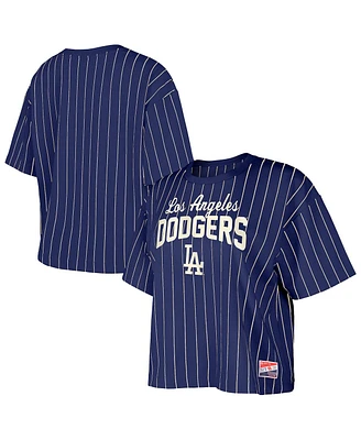 New Era Women's Royal Los Angeles Dodgers Cooperstown Collection Multiplier Pinstripe Cropped T-Shirt