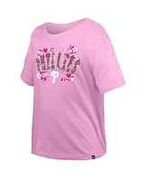New Era Big Girls Light Pink Philadelphia Phillies Flip Sequin Team T-Shirt