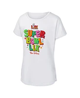 Outerstuff Big Boys and Girls White Super Bowl Lix Funky Boxy T-Shirt