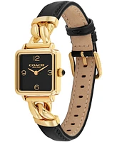 Coach Women's Cass Gold-Tone Stainless Steel and Leather Strap Watch