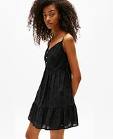 Tommy Jeans Women's Cotton Eyelet-Embroidered Dress