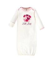 Touched by Nature Baby Girls Organic Cotton Gowns, Petals, Preemie-Newborn