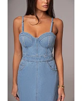 Jluxlabel Women's Mara Denim Bustier Dress