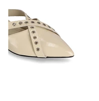 Zyra Onix Cream Leather Mules