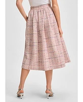 Isaac Mizrahi Women's Tweed Midi Tea Skirt